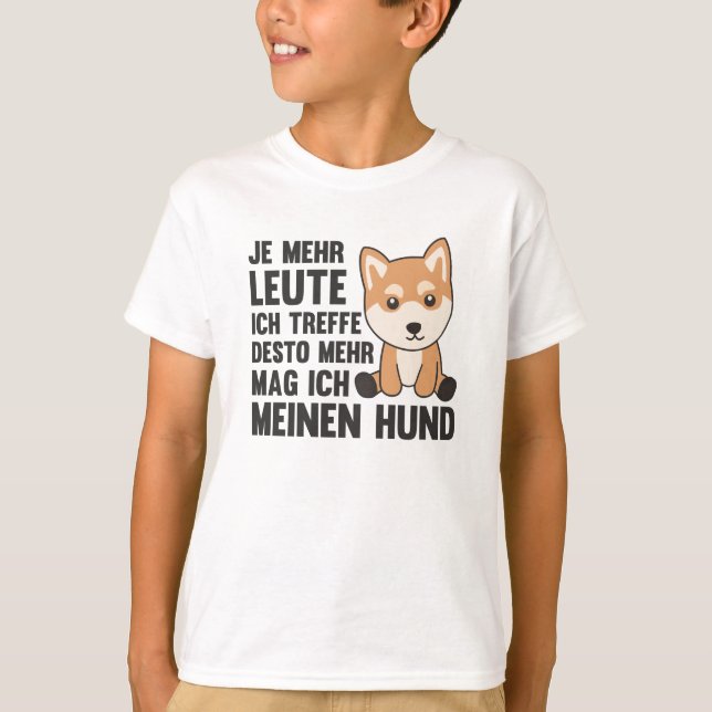 Hund Shiba Niedlich mag keine Hunde T-Shirt (Vorderseite)