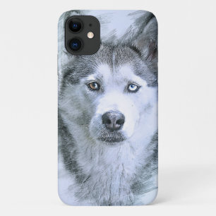 Hund Siberischer Husky Zeichnend Schlittenhund Case-Mate iPhone Hülle