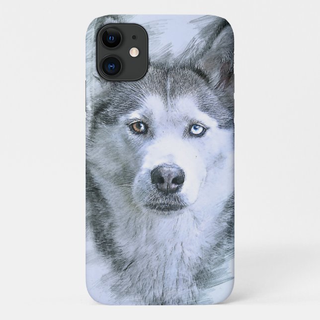 Hund Siberischer Husky Zeichnend Schlittenhund Case-Mate iPhone Hülle (Rückseite)