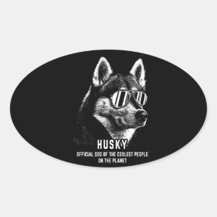 Hund Sibirischer Husky - Offizieller Hund vom Co Ovaler Aufkleber