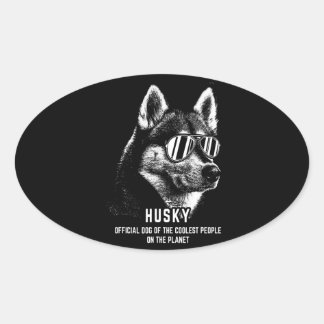 Hund | Sibirischer Husky - Offizieller Hund vom Co Ovaler Aufkleber