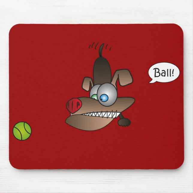 Hund sieht Ball Mousepad (Vorne)