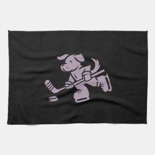 Hund Silhouette Golden Retriever Labrador Hockey   Geschirrtuch