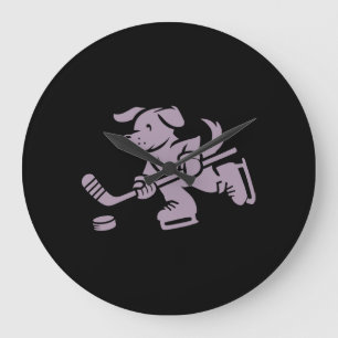Hund Silhouette Golden Retriever Labrador Hockey Große Wanduhr