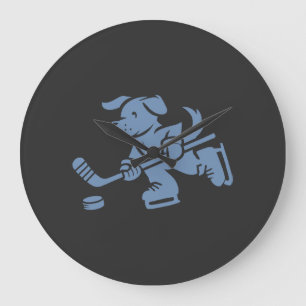 Hund-Silhouette Golden Retriever Labrador Hockey Große Wanduhr