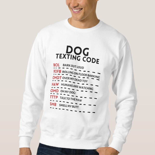 Hund Simse Geheimcode Sweatshirt (Vorderseite)