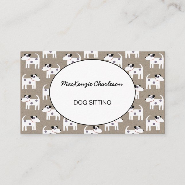 Hund Sitting Jack Russell Terrier Brown Paper Visitenkarte (Vorderseite)