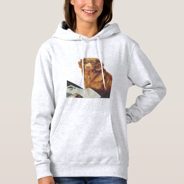 Hund sitzt vor einer Zeitschrift Hoodie (Vorderseite)
