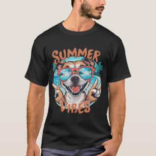 Hund Sommer Vibes mit Ozean Urlaubsgefühl T-Shirt