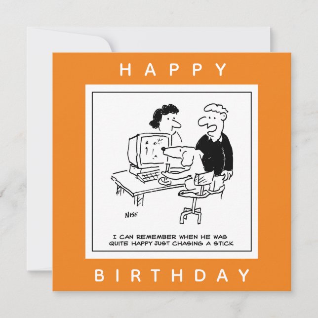 Hund spielen eines Computerspiels-Cartoon Karte (Vorderseite)