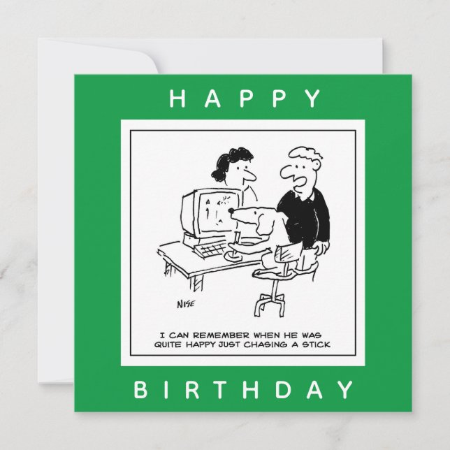 Hund spielen eines Computerspiels-Cartoon Karte (Vorderseite)