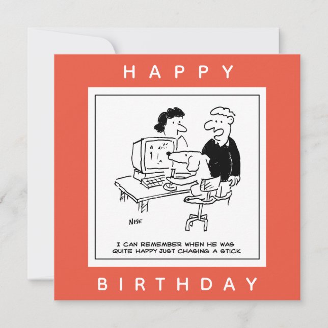 Hund spielen eines Computerspiels-Cartoon Karte (Vorderseite)