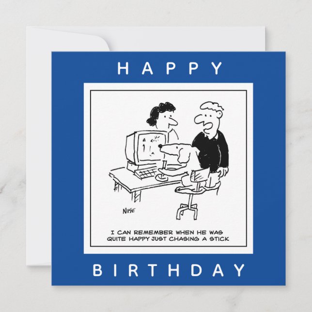 Hund spielen eines Computerspiels-Cartoon Karte (Vorderseite)