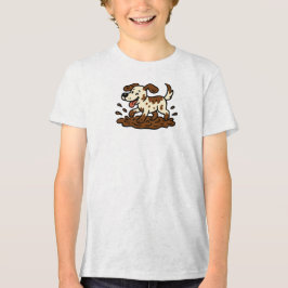 Hund spielt im Schlamm Tri-Blend Shirt