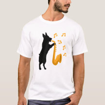 Hund spielt Saxophon Jazz-Liebhaber Lustig