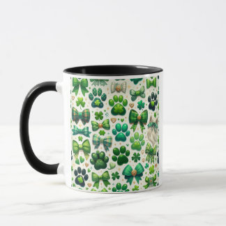 Hund St Patrick's Day Tasse, Hunde Paw Tasse, Hund Tasse