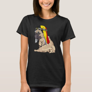 Hund Süß Pug Retro Belgien Flagge Stolz T-Shirt
