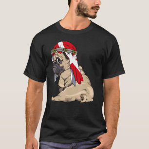 Hund   Süßer Mops Retro Dänemark-Flagge Stolz T-Shirt