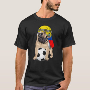 Hund Süßer Mops Retro Ecuador-Flagge Stolz T-Shirt