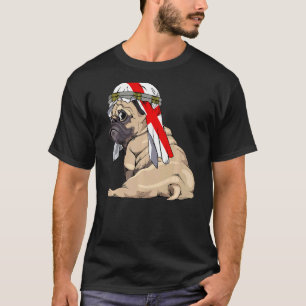 Hund Süßer Mops Retro England-Flagge Stolz T-Shirt