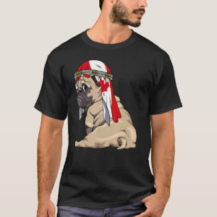 Hund Süßer Mops Retro Kanada-Flagge Stolz T-Shirt