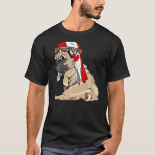 Hund Süßer Mops Retro Kanada Flagge Stolz T-Shirt