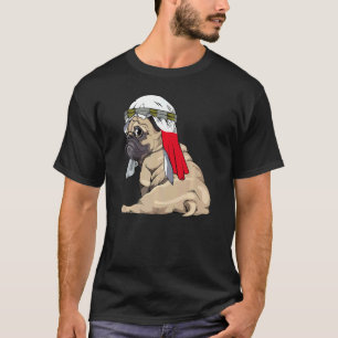 Hund Süßer Mops Retro Polen Flagge Stolz T-Shirt