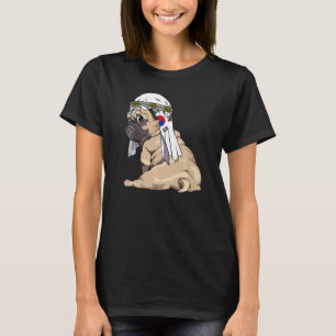 Hund Süßer Mops Retro Südkorea-Flagge Stolz T-Shirt