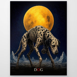 Hund Taschenuhr gothic Surreal Postkarte