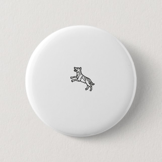 Hund Tattoo Vintag Button (Vorderseite)