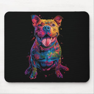 Hund Tattoos Pitbuli Tattoooed farbenfrohe tattooi Mousepad