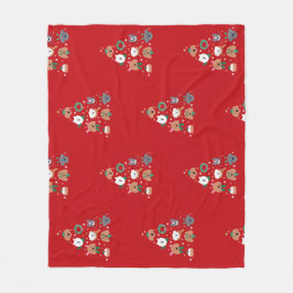 Hund Themed Red Christmas Pet Fleecedecke