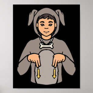 Hund Tier ASL Handgeste Taub Hörverlust Bewusstsei Poster