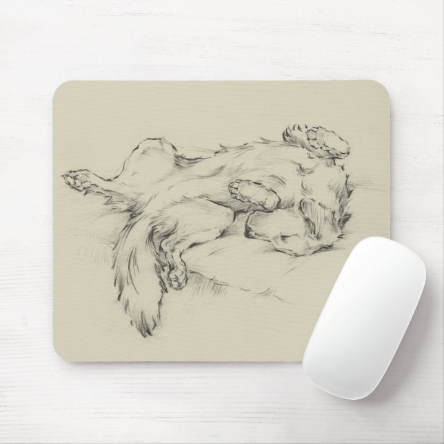 Hund Tired Mousepad (Mit Mouse)