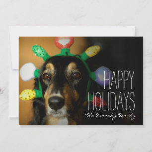 Hund trägt Weihnachts-Tiara Feiertagskarte
