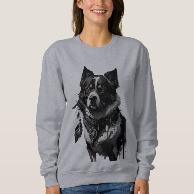 Hund, Träumer, Amulet, Talisman, Sweatshirt (Vorderseite)