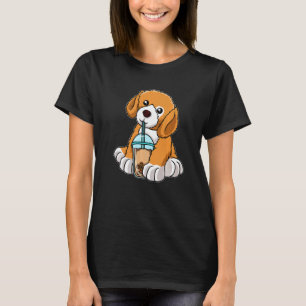 Hund trinkt Bubble Tea Niedliche Tiere mit Boba-Te T-Shirt