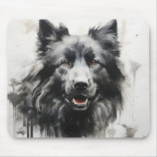 Hund-Tuschemalerei Mousepad