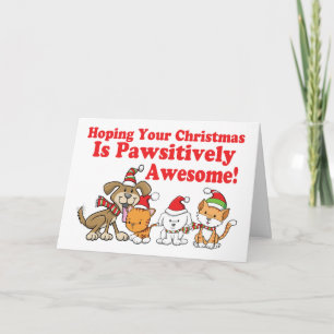 Hund- u. Katzen Pawsitively fantastisches Feiertagskarte