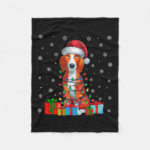 Hund Ugly Xmas Lights Santa American Foxhound Hund Fleecedecke