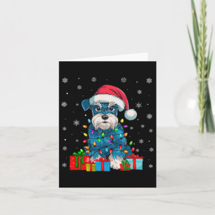 Hund Ugly Xmas Lights Santa Miniature Schnauzer Hu Karte