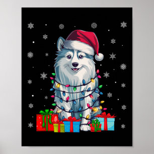 Hund Ugly Xmas Lights Weihnachtsmannmütze American Poster