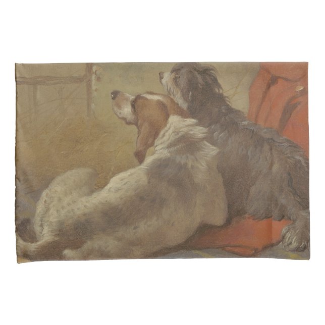 Hund und Bartollie (zwei Hunde) (Tiere) Kissenbezug (Vorderseite-Rechts)