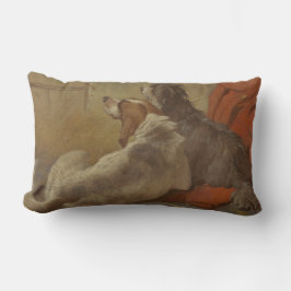 Hund und Bartollie (zwei Hunde) (Tiere) Lendenkissen