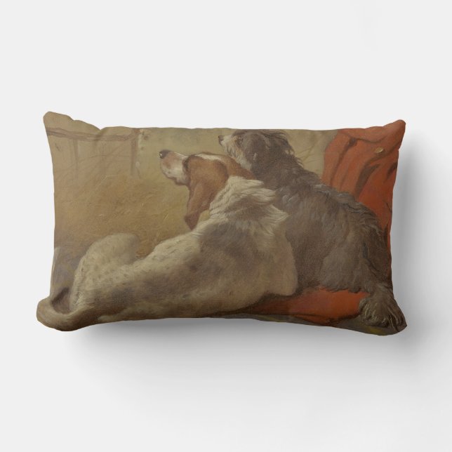 Hund und Bartollie (zwei Hunde) (Tiere) Lendenkissen (Vorderseite)
