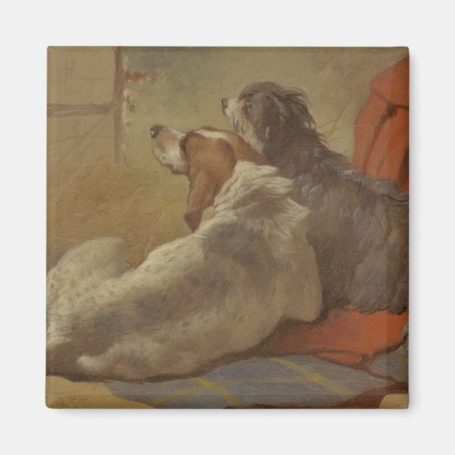 Hund und Bartollie (zwei Hunde) (Tiere) Magnet (Vorne)