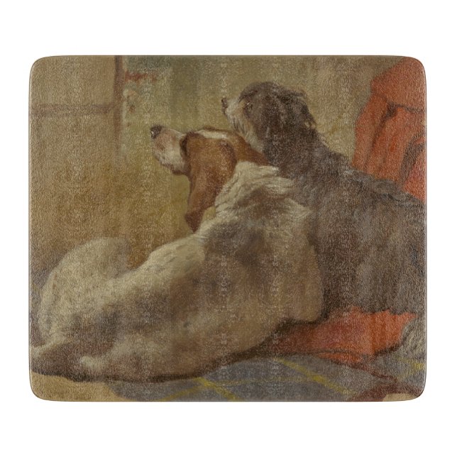 Hund und Bartollie (zwei Hunde) (Tiere) Schneidebrett (Vorderseite)