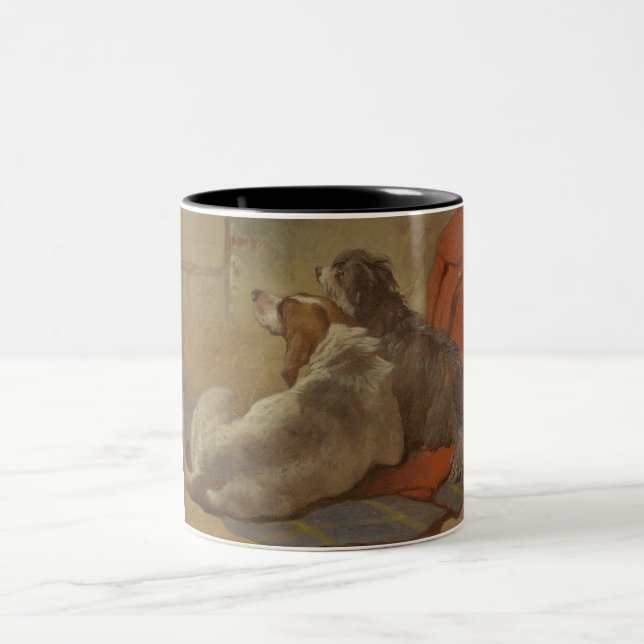 Hund und Bartollie (zwei Hunde) (Tiere) Zweifarbige Tasse (Mittel)
