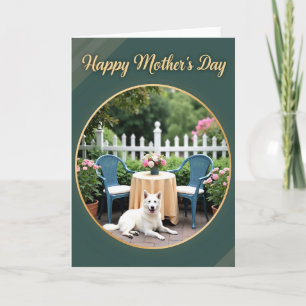 Hund und Blumen Muttertagskarte Karte