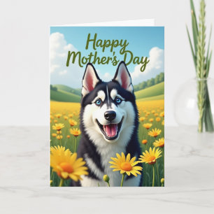 Hund und Gänseblümchen Muttertagskarte Karte